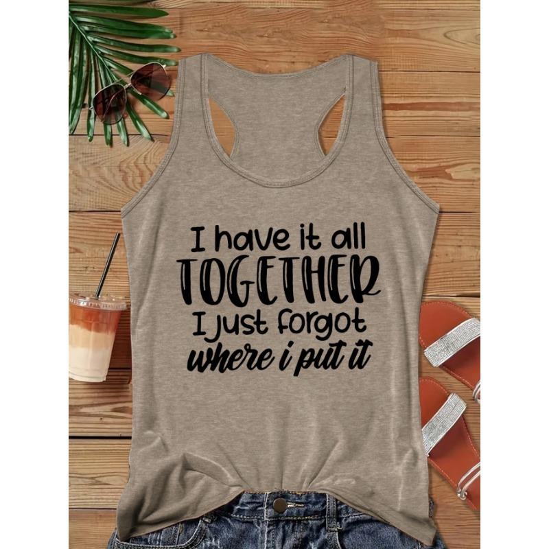 Funny text, forget about things printed stylish casual tank top