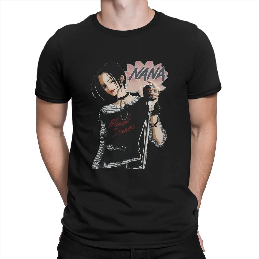 Grils Nana Manga T Shirts for Men Pure Cotton Novelty T-Shirts Crew Neck NANA Osaki Manga Tees Short Sleeve Clothing Summer