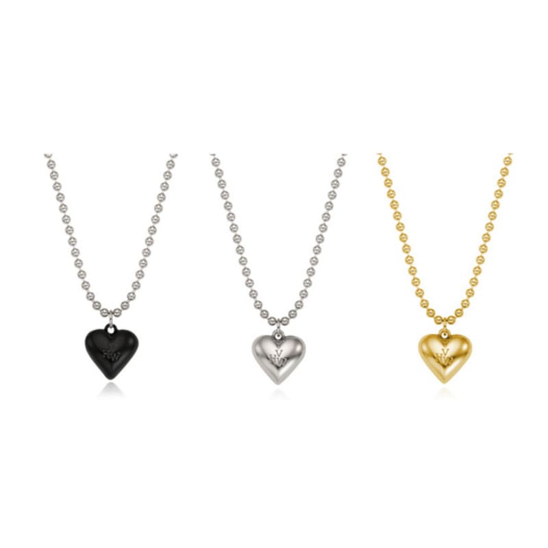 VINTAGE HOLLYWOOD Heart Ball Chain Necklace_VH25NNNE104V