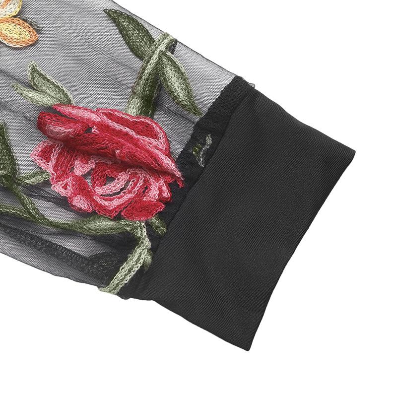 YYFS Women's Fashion Casual Spring Autumn Flower Pattern Print Long Sleeve V-Neck Blouses & Shirts