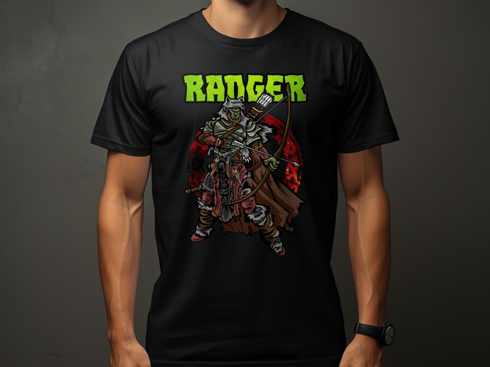 Half Orc Ranger RPG Gamer T Shirt, Fantasy Tabletop Gaming, Roleplaying Adventure, Perfect Gift for RPG, Imaginative Roleplaying Top S