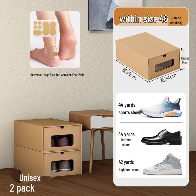 Schuhregal: Platzsparende transparente Kraftpapier-Aufbewahrungsboxen
