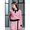 BALBI Gingham Check Collar Contrast Knit Sweater