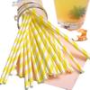 25 Colorful Striped Paper Straws - Disposable, Creative, Decorative for Desserts & Beverages