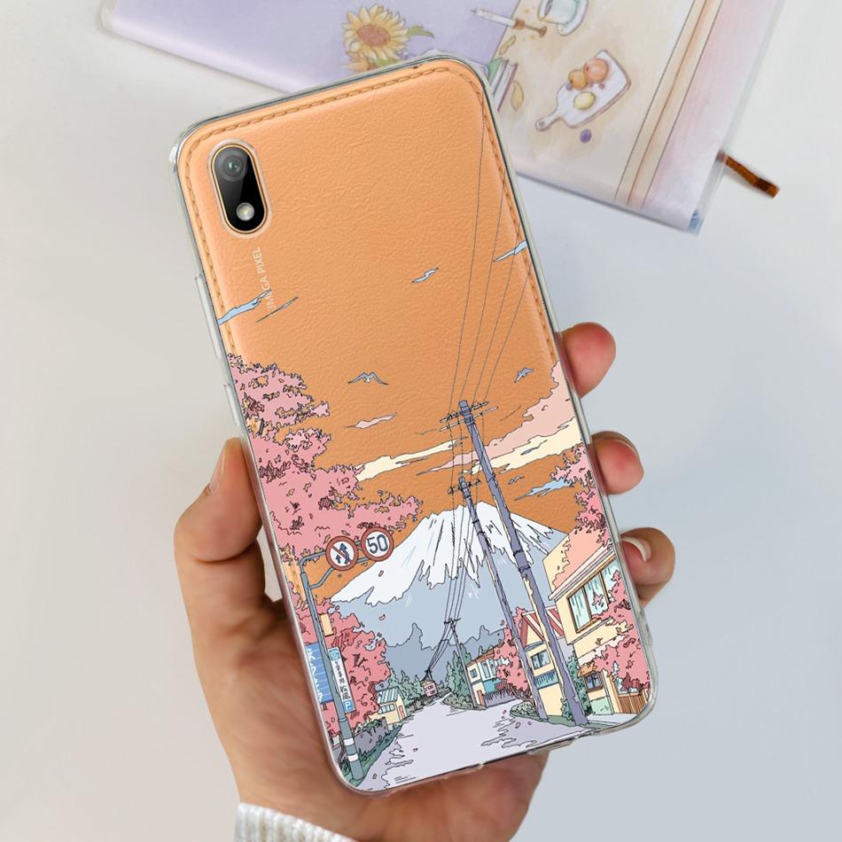 

For Huawei Y5 2019 Phone Case Huawei Y5 (2019) AMN-LX9 LX1 LX2 LX3 Fashion Painted Soft Silicone TPU Slim Back Cover Y5 2019 серебряный