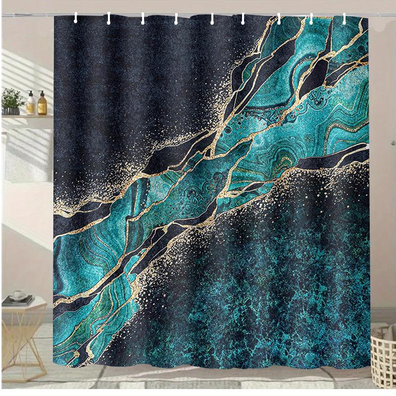 Colored Circles Washable Dirt-Resistant Shower Curtain Shower Head Waterproof Polyester Bath Curtain For Home Decor Accessories