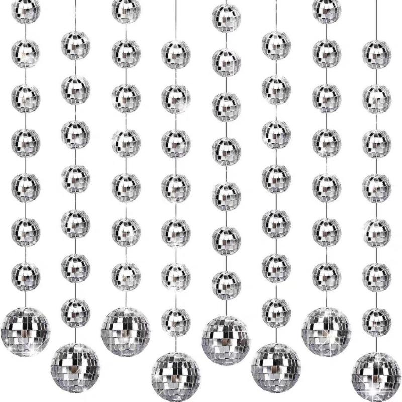 Reflective Disco Ball Decoration Metallic Ball Hanging Ornaments For Christmas Tree Ceiling Display Birthday Wedding Party Decoration
