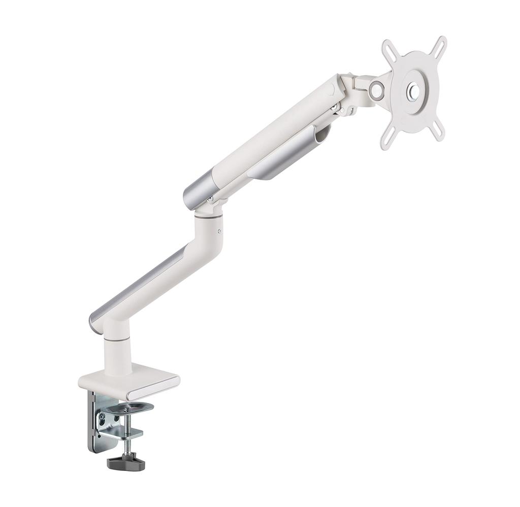 Alterzone Single Monitor Display VESA inch Quick Mechanical White USB Arm, Arm, 75x75/100x100, 17-32 compatible, Release, Spring, Steel, (No Port)