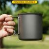 Camping Picnics Water Mug with Folding Handle Coffee Mug Hiking Backpacking Cup Light Weight Outdoor Water Cup Enduring