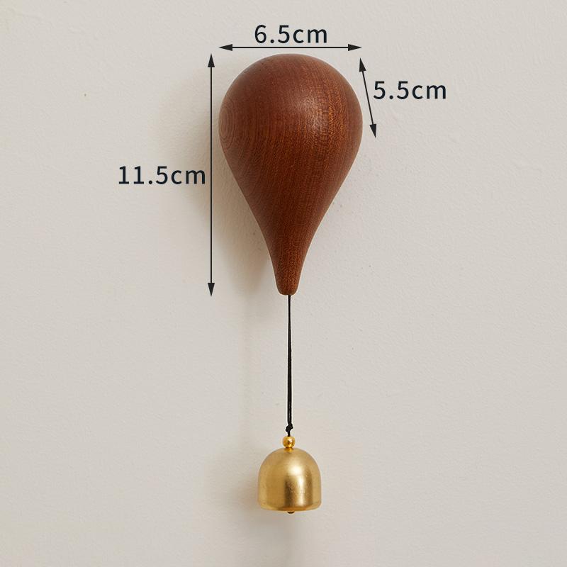 Walnut Wooden Wind Chime Magnetic Home Reminder Wind Chime Cartoon Cat Claw Doorbell Copper Bell Ornaments Housewarming Gift