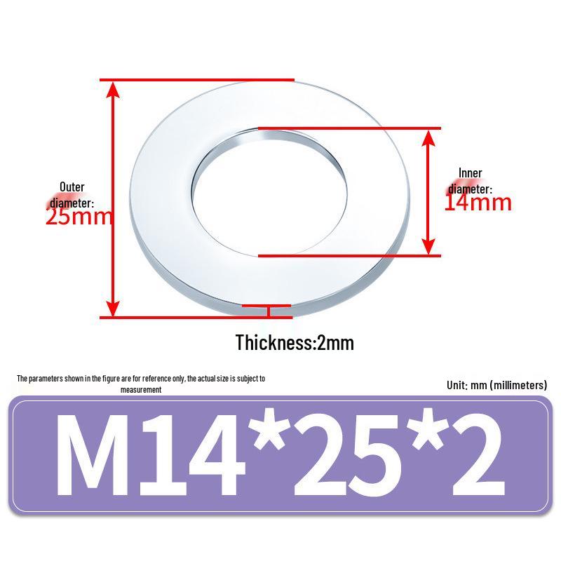 Extra Large Galvanized Metal Flat Washers - Sizes M1.6 to M14
