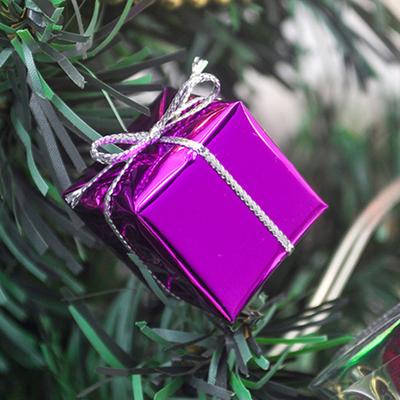 Yousheng 12 Pcs Christmas Shiny Mini Boxes Ornaments Miniature Gift Box Hanging Decorations for Christmas Birthday Wedding Holiday Party Favors