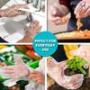 100pcs Plastic Disposable Gloves Transparent Food Handling Gloves for Bulk Food Kitchen Cooking