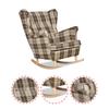 Fotel uszak Winston bujany skandynawski Family Meble krata brązowo - beżowa