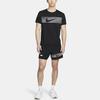 Nike Men's Black Short-Sleeve T-Shirt with Striped Logo Print