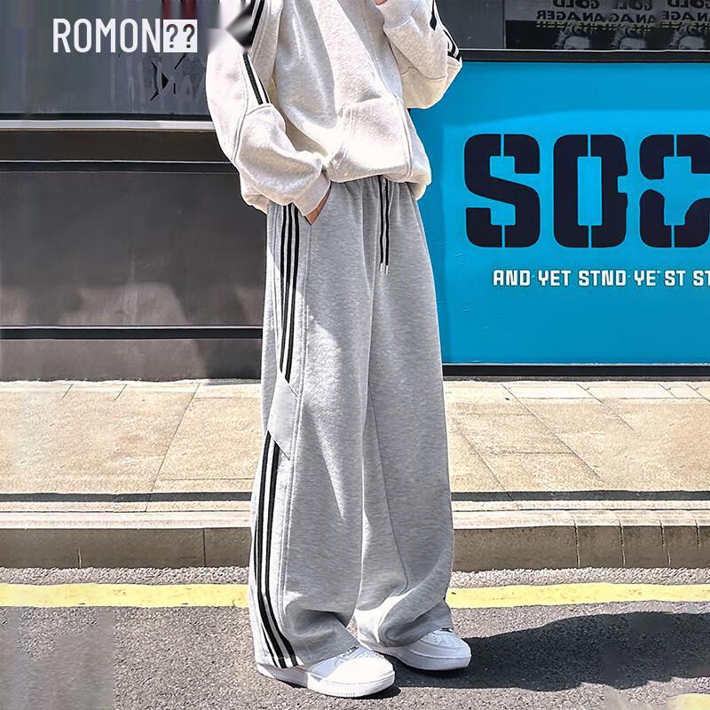 ROMON Men s American Style Loose Straight Casual Trousers 3XL