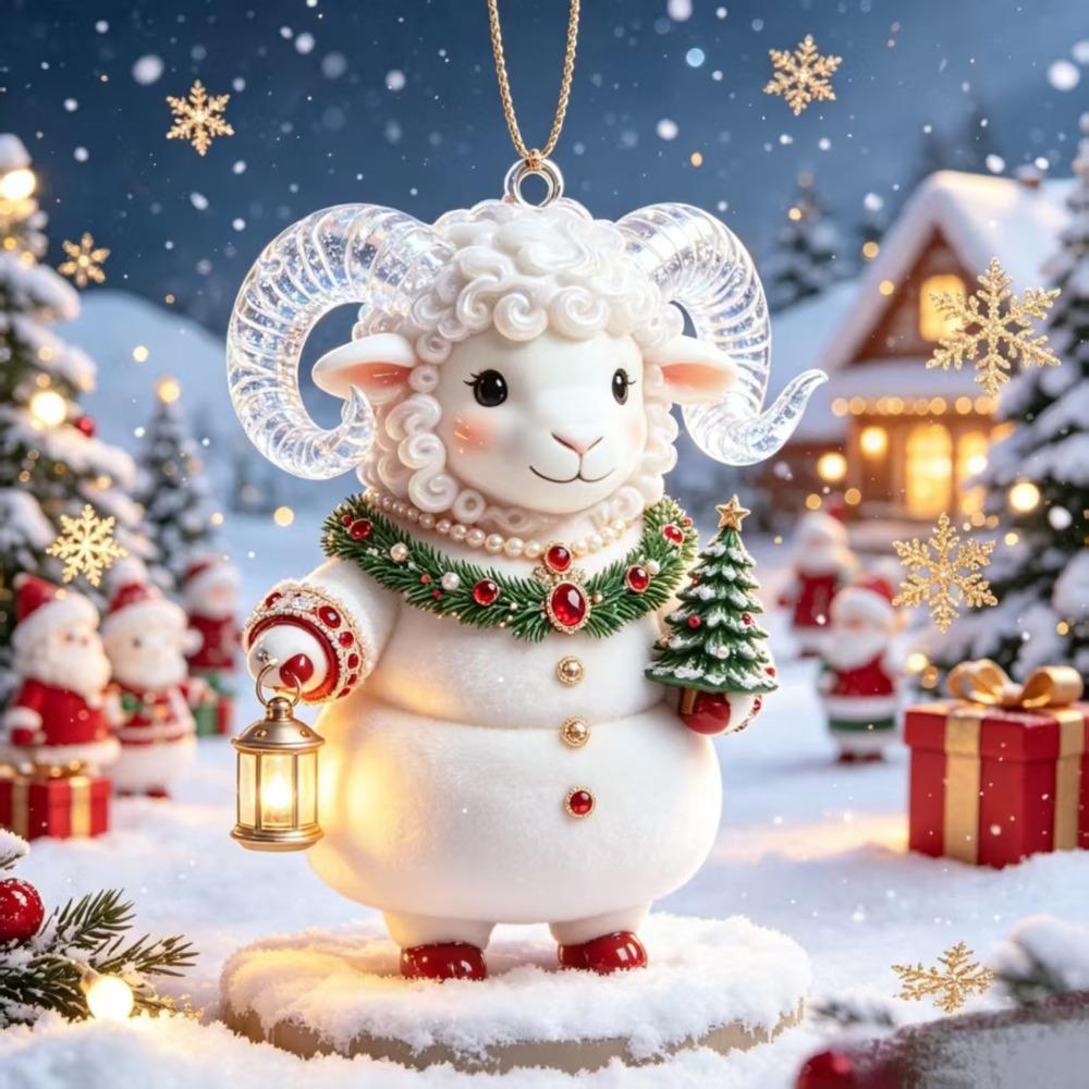 2D Flat Goat Pendant Shining Goat Bag Charm Fashion Animal Hanging Decoration Backpack Decoration