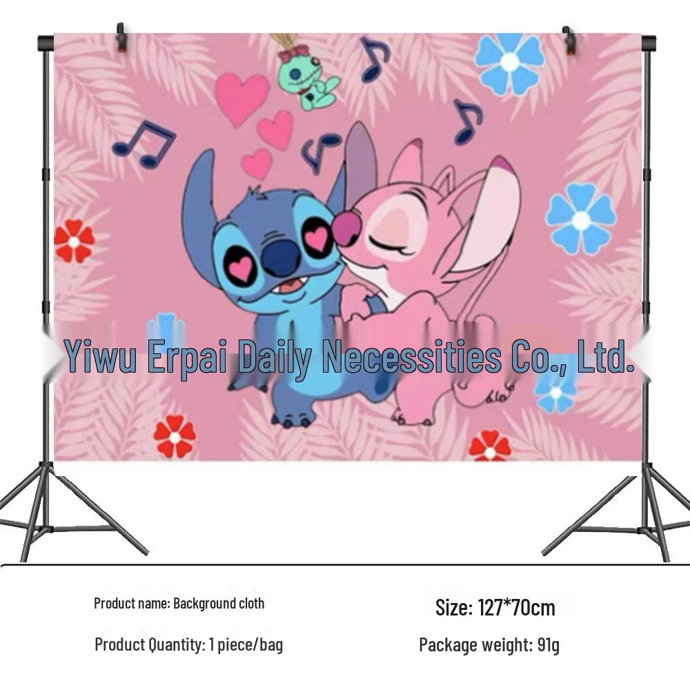 Pink Lilo & Stitch Party Set: Plates, Cups, Napkins, Tablecloths, Goodie Bags, Banners, Invitations