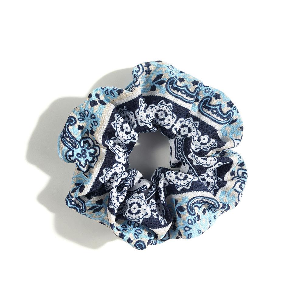 Leopard Print Hair Band Bohemian Large Intestine Band Small Fresh Commuter Rubber Band Flower Print Head Band Head Rope