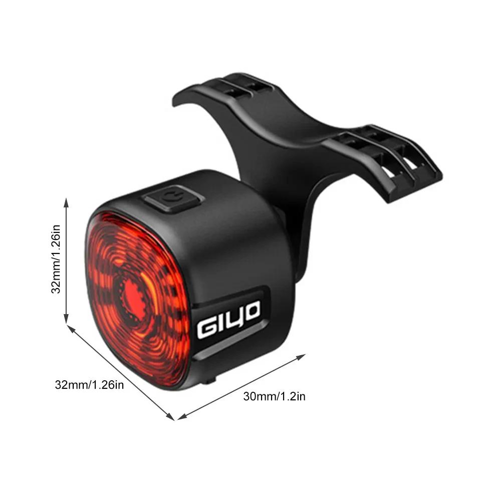GlYO Auto Brake Sensing Bicycle Tail Light -USBRechargeable, lP66 Waterproof LED WarningLight for MTB & Road Bike Night Safety