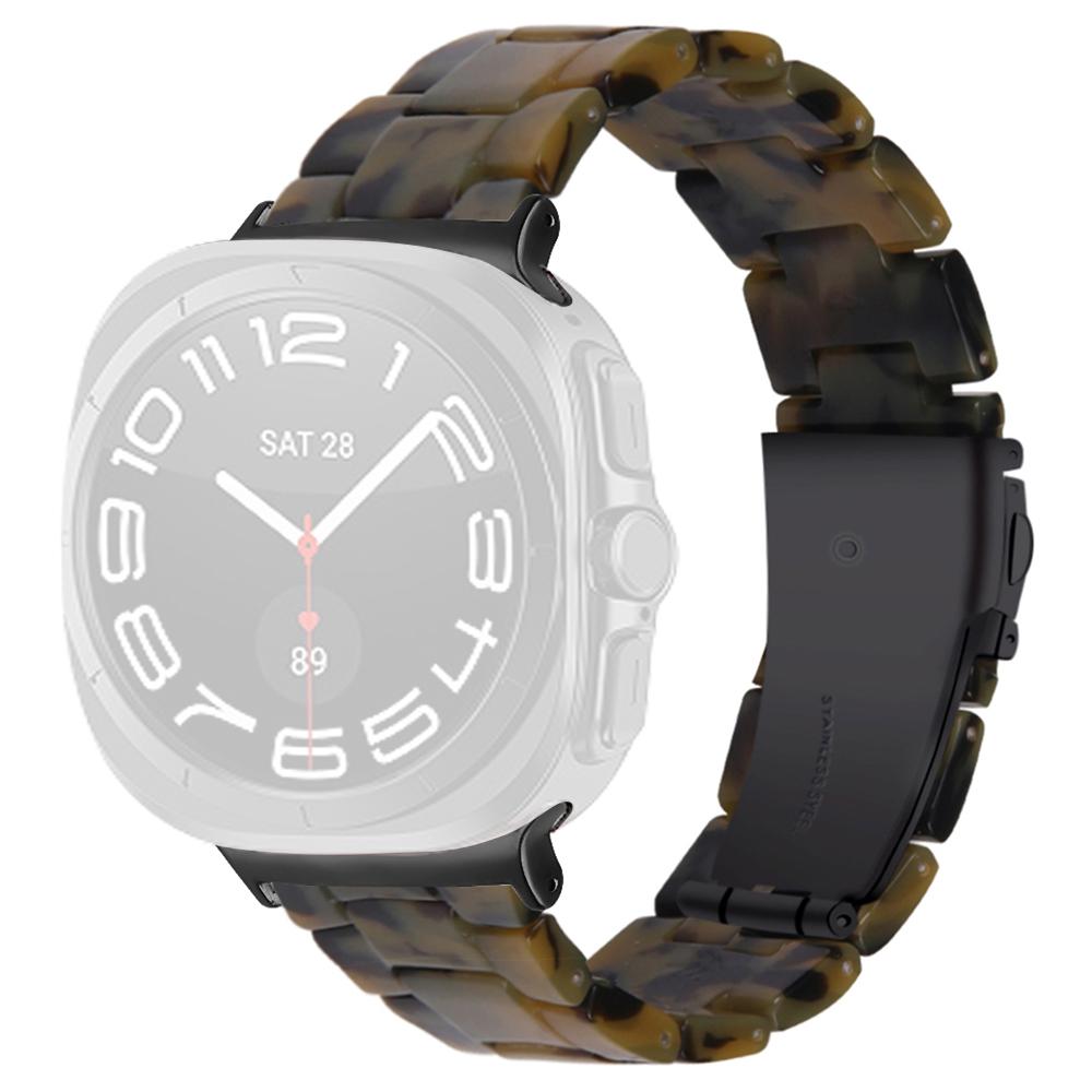 For Samsung Galaxy Watch Ultra 47mm Waterproof Resin Acrylic Watch Strap Buckle Design Wrist Band