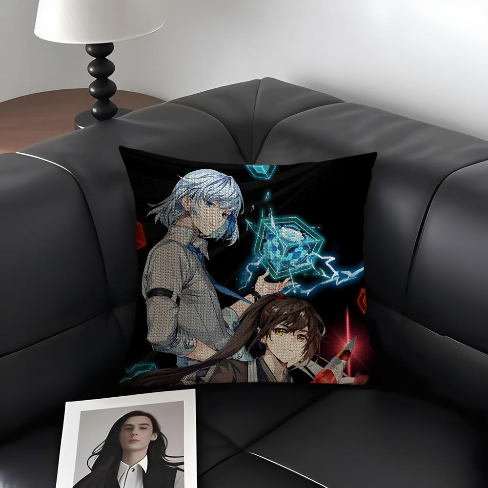 T-Tower Of Godd Anime Cushion Cover Natural Linen Organic Fabric Double-Sided Printing Sofa Home Decor Gift Pillow Case