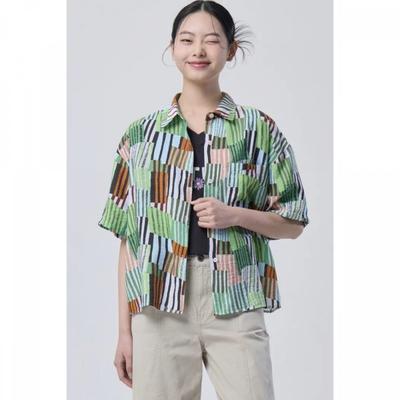 Women S Multi Stripe Short Sleeve blouSe Babl97631
