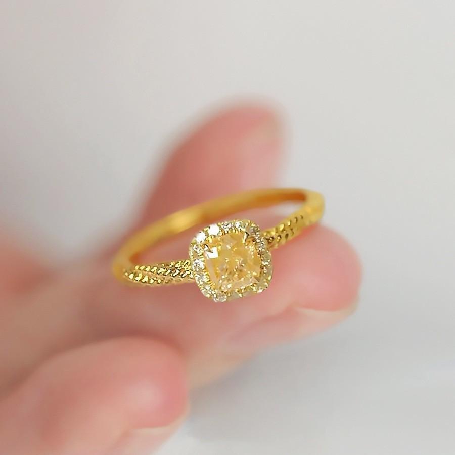 Позолоченное кольцо-твист с цитрином в форме кубика сахара для женщин Adjustable