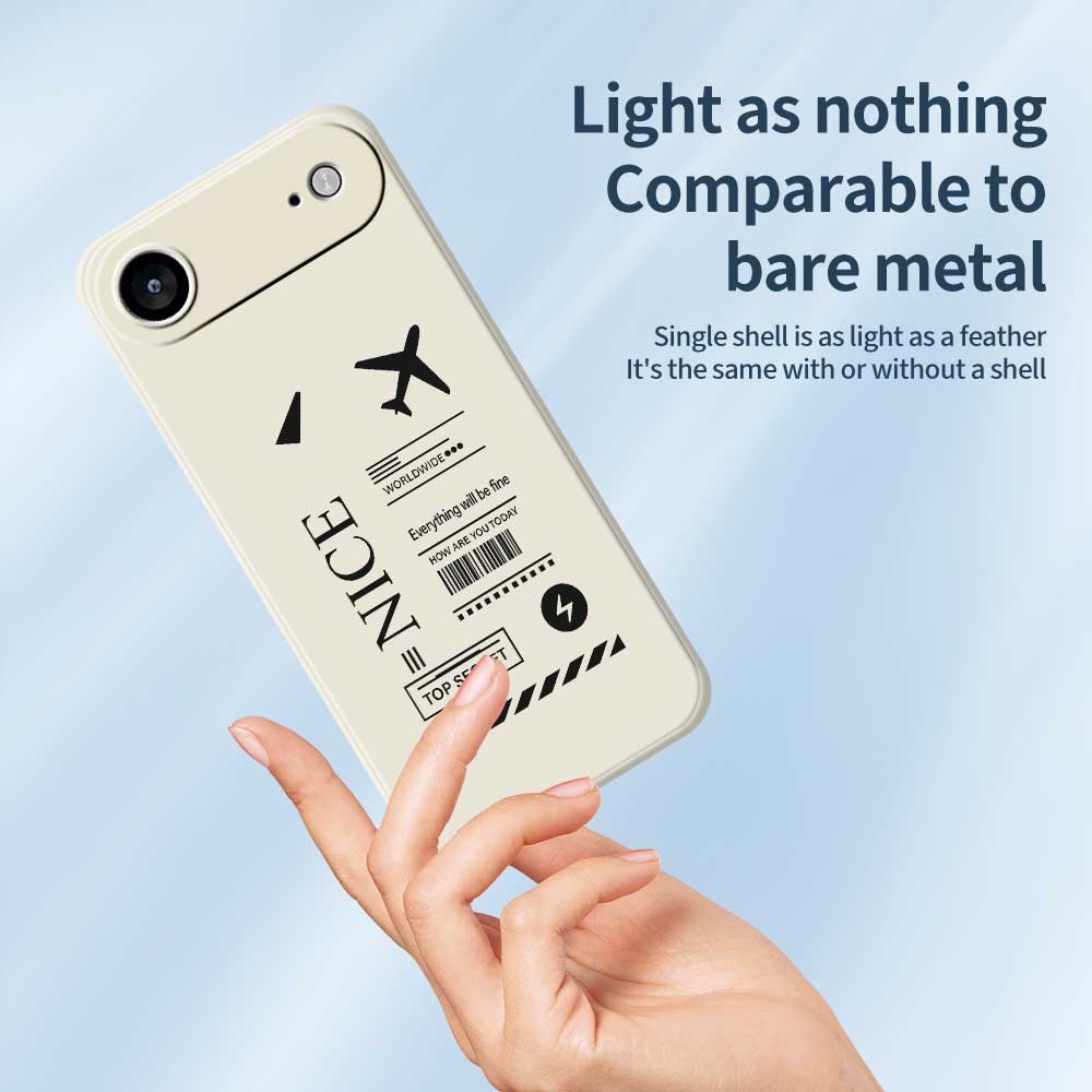 For iPhone 17 Air Case Boarding Ticket Pattern Printing Straight Edge TPU Phone Back Cover