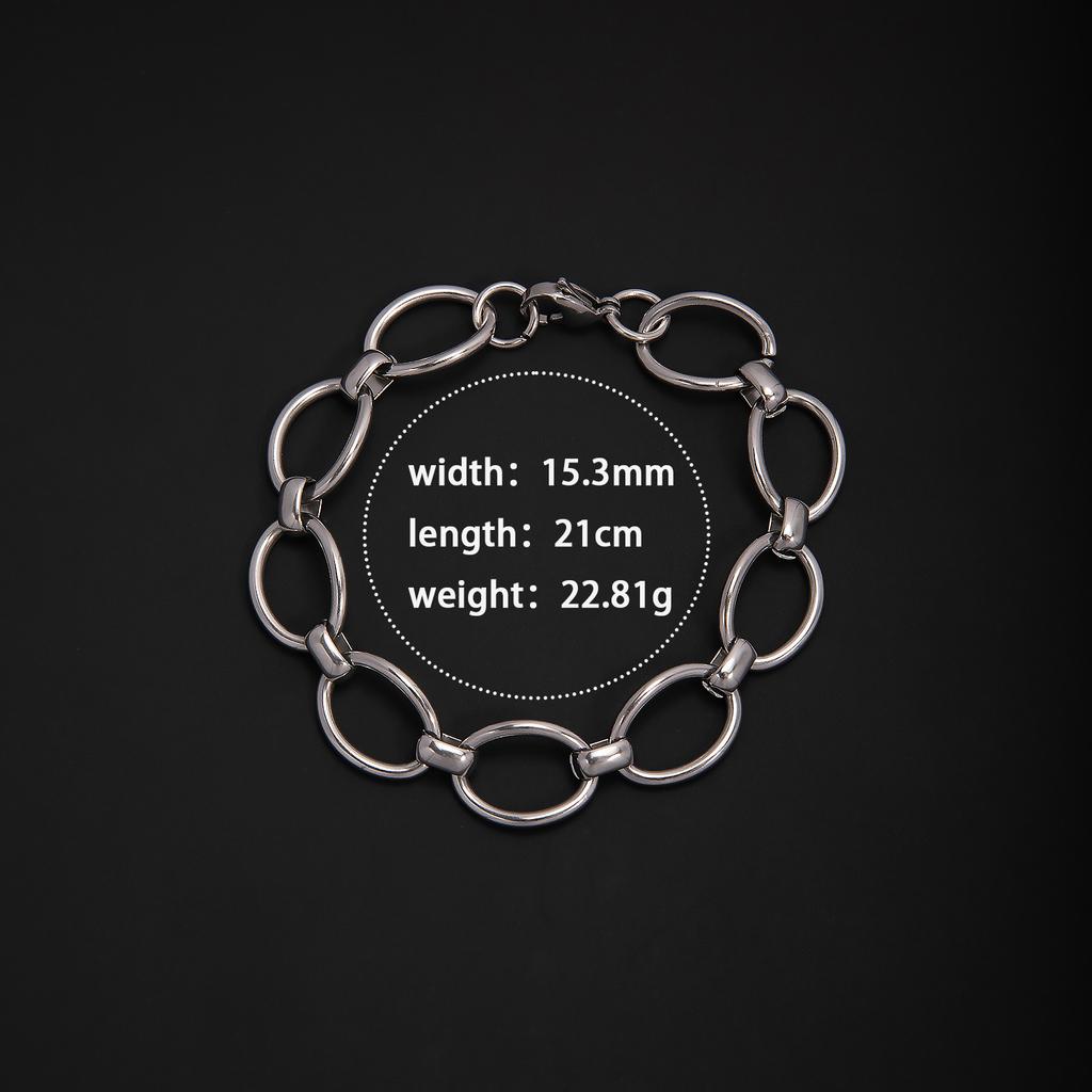 Trend men's and women's simple personalized stainless steel mixed bracelet, European and American ins style Cuban chain fashion trend bracelet chain