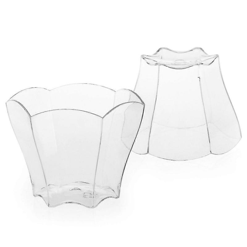96Pcs Disposable Plastic Dessert Cups, 70ml Transparent Flower Petal Mousse Cups