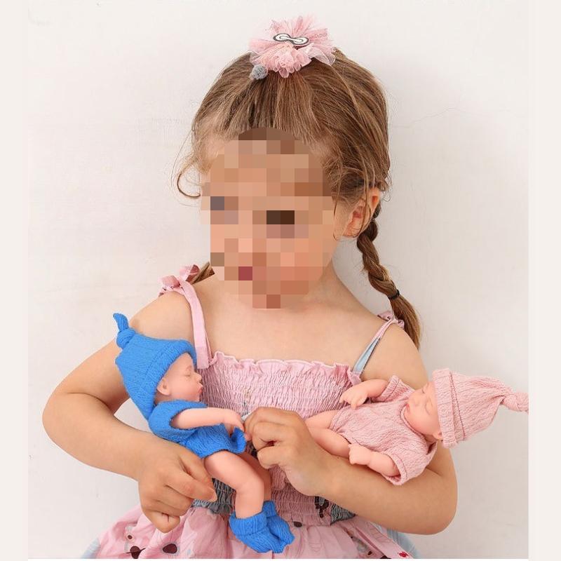 7-inch Simulation Reborn Doll Sleeping with Eyes Closed Palm Dolls Soft and Pinchable Waterproof Vinyl Beibei Doll Cute Mini Girl's Birthday Gift