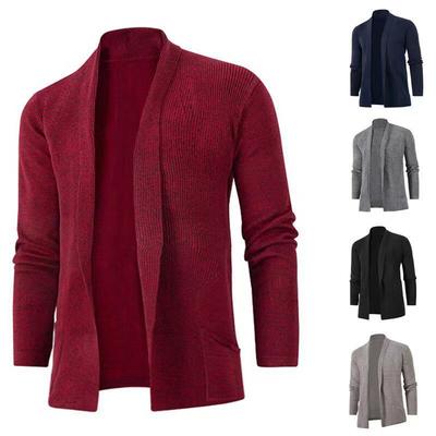 2025 Autumn New Product Men'S Short Knitted Cardigan Youth Slim Fit Non Buckle Long Sleeve Sweater Coat Top