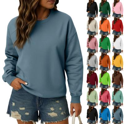 Rundhals-Sweatshirt für Damen Herbst Grafik-Sweatshirts Urlaub Langarm Überschnittener Pullover