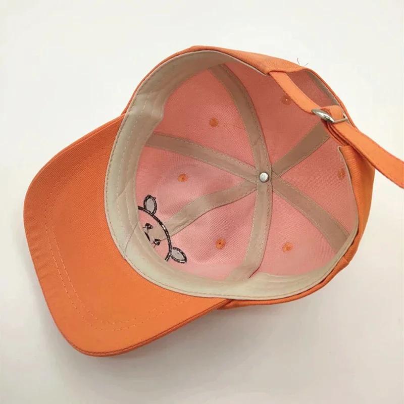 1Pc Children Solid Color Baseball Cap Baby Sun Hats Kids Cotton Breathable Hat Boys Girls Adjustable Caps Cute Bear Embroidered