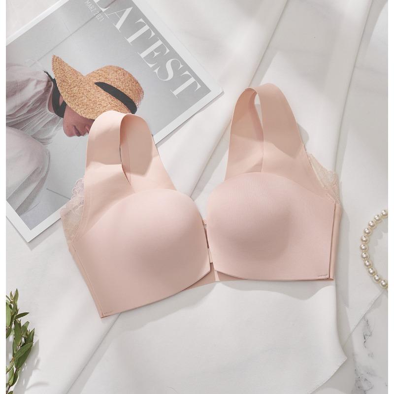 

Front buckle underwear women gather anti-sagging small breasts special bra summer women s thick bra without steel ring 80 (for 36abc) рожевий