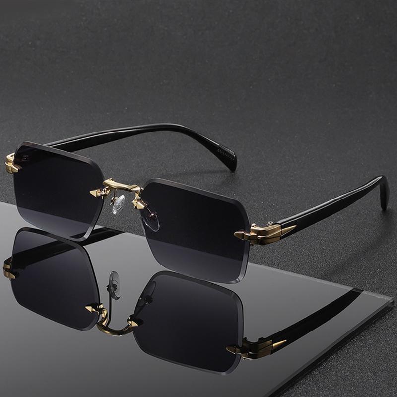 2026 New Fashion Metal Frameless Sunglasses Outdoor Travel and Cycling UV Protection Eyewear UV400 Unisex Classic Driving Shades