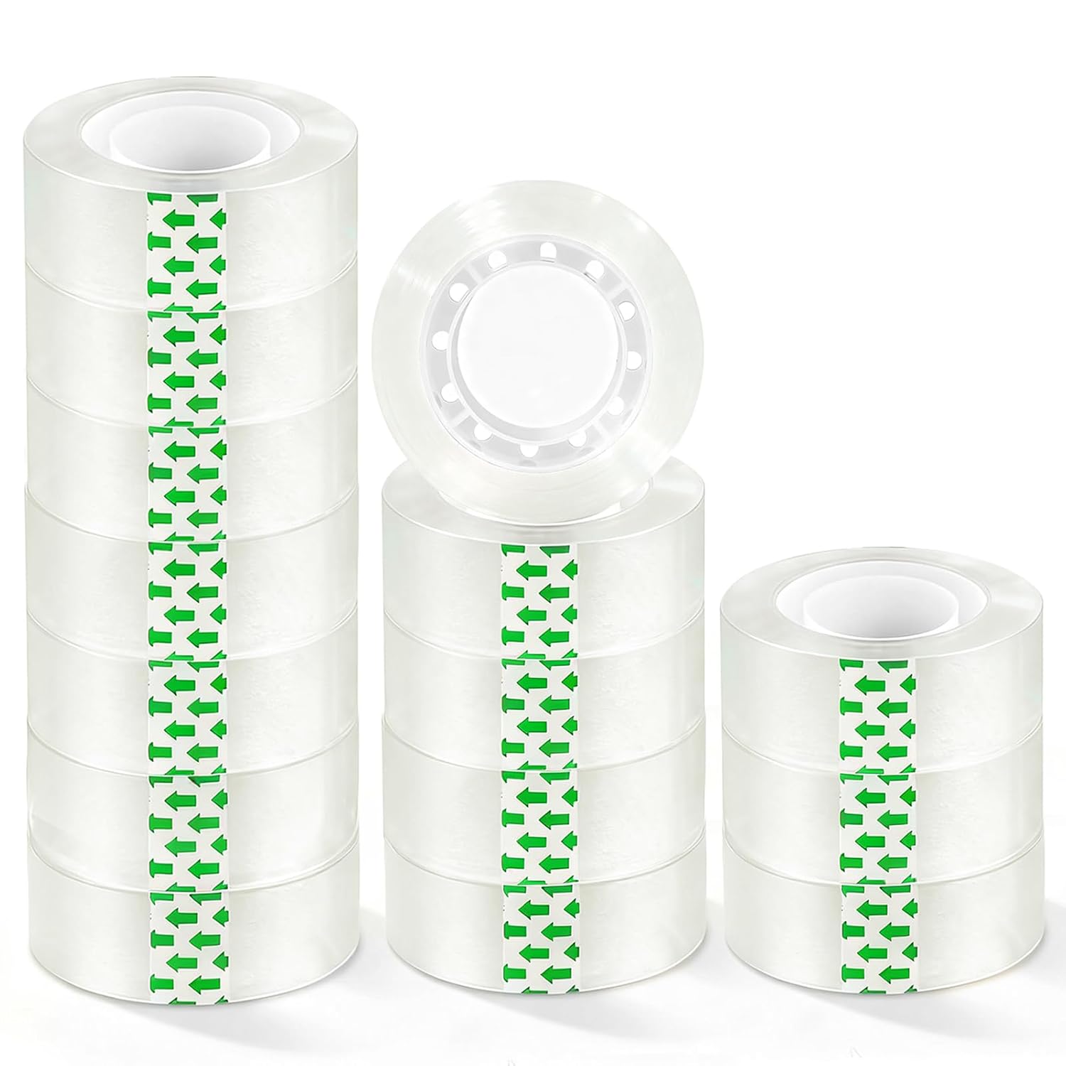 15 Rolls Transparent Tape Refills, Clear Tape, Gift Wrap Tape 3/4 Inch x 1000 Inch, Clear Tape Refill Rolls for Gift Wrapping, Home, School Office 15