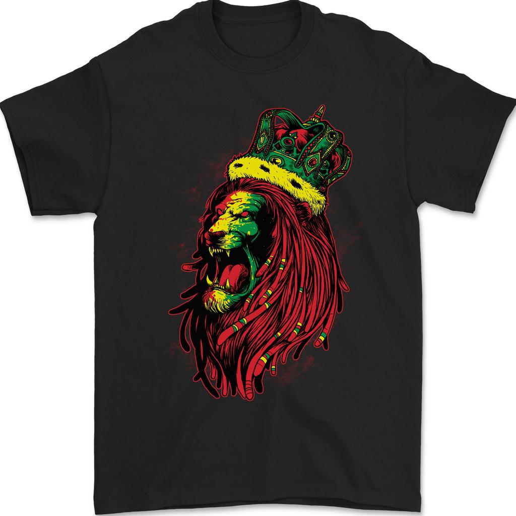 A Roaring Jamaican Lion Reggae Music Jamaica Mens Gildan Cotton T-Shirt