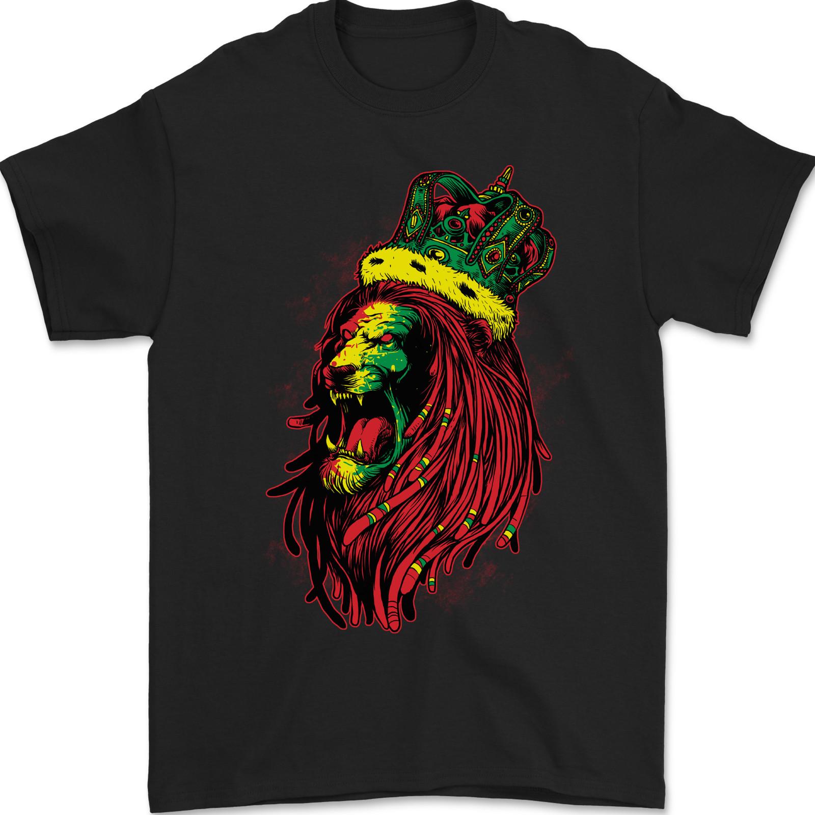 A Roaring Jamaican Lion Reggae Music Jamaica Mens Gildan Cotton T-Shirt S