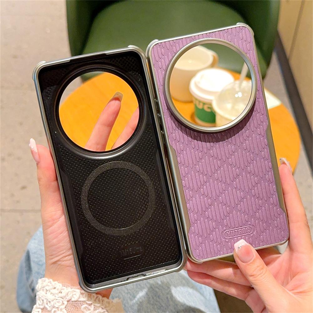 YUTRNG For Xiaomi 15 Ultra Case Wave Texture PU Leather + PC Magnetic Phone Cover