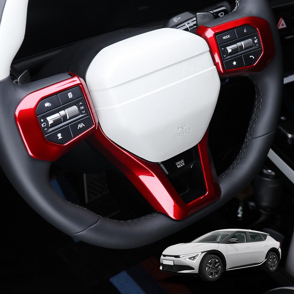 Панель отделки кнопки переключателя рулевого колеса из углеродного волокна, рама, крышка для Kia EV6 2025 2026, аксессуары