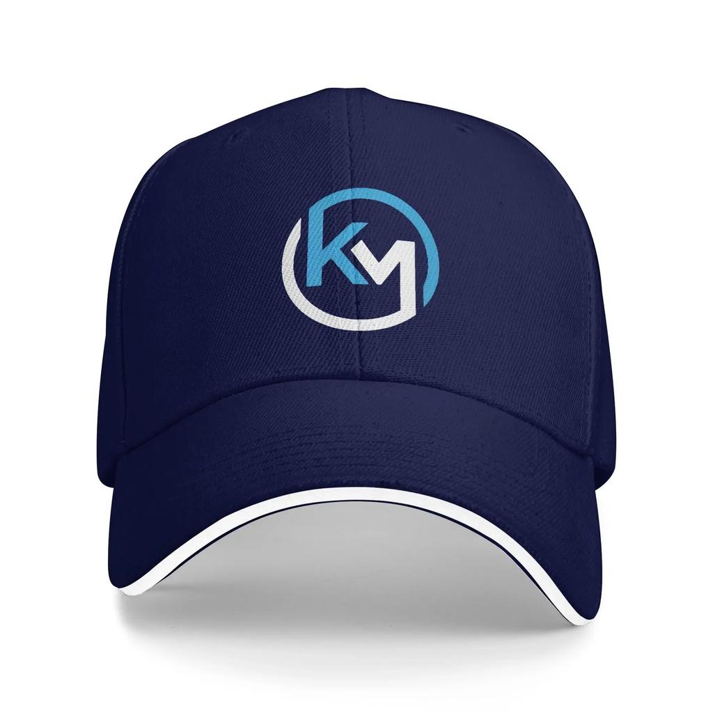 KM Football Soccer White & White Baseball Cap Casual Unisex Unisex Hip Hop Hats Adjustable Print Outdoor Gym Caps