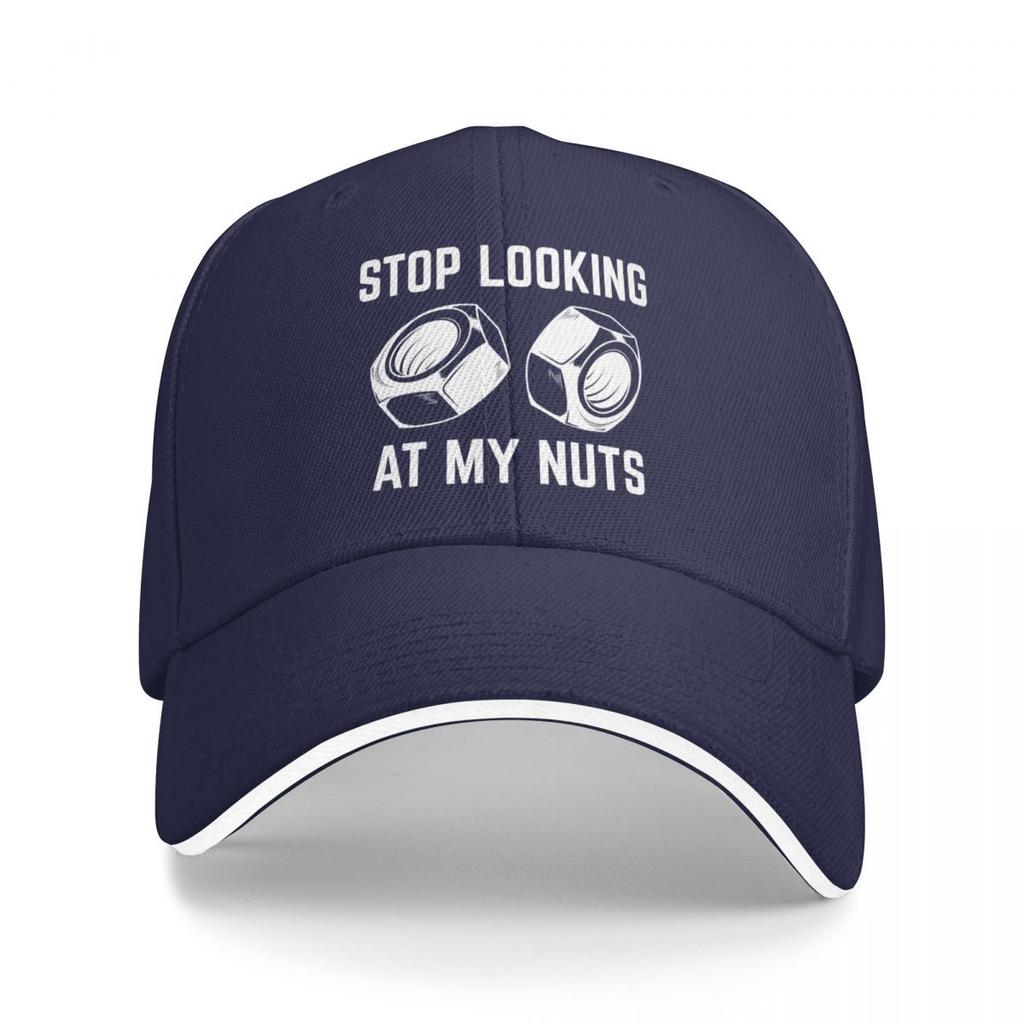 Baseball Caps Stop Looking At My Nuts Funny Graphic Unisex Outdoor Spring Hats