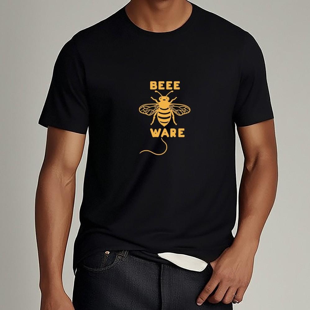BEEE WARE Funny Bee Graphic T-Shirt Bold Yellow Insect Graphic Tee Unisex Shirt Unisex T-Shirt L
