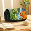 Electric Dinosaur Print Flip-Top Pencil Case Suitable for Boys & Girls - Large Capacity Double-Layer School Organizer with -Themed, Portable Travel St