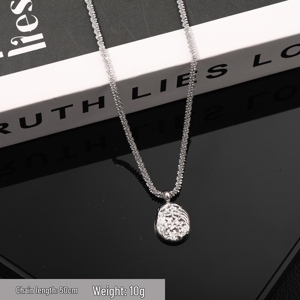 

Унісекс нерегулярний круглий кулон-бирка на шию - Розкішний нішевий ланцюжок для светра