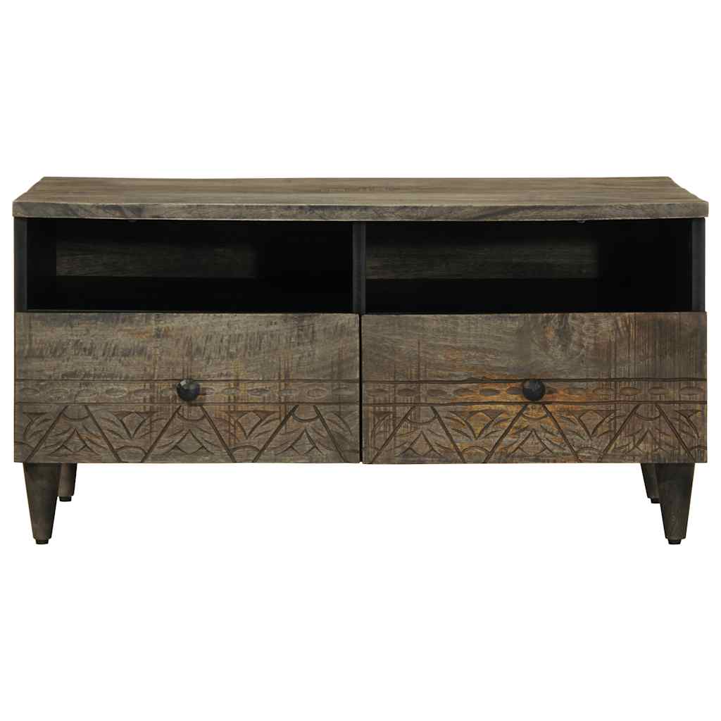Light Gray Coffee Table 80X54X40 Cm Solid Mango Wood