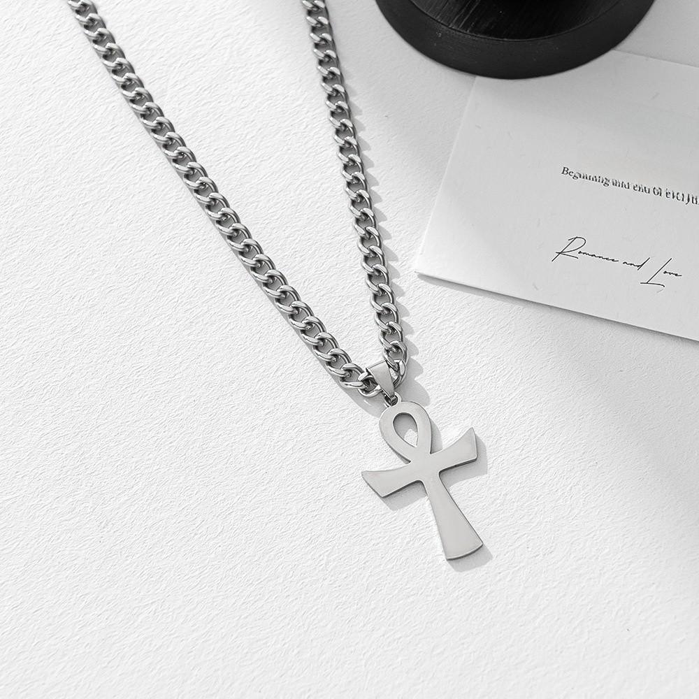 Minimalist Titanium Steel Pendant Necklace With Polished Finish For Unisex Fashion