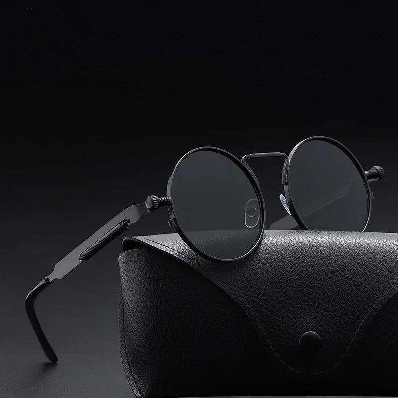 Vintage Men Sunglasses Women Retro Punk Round Metal Frame Colorful Lens Sun Glasses Fashion Eyewear  mujer